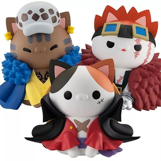 Set 3 MEGA CAT PROJECT One Piece Big Nyan peace - Luffy, Law, Kid